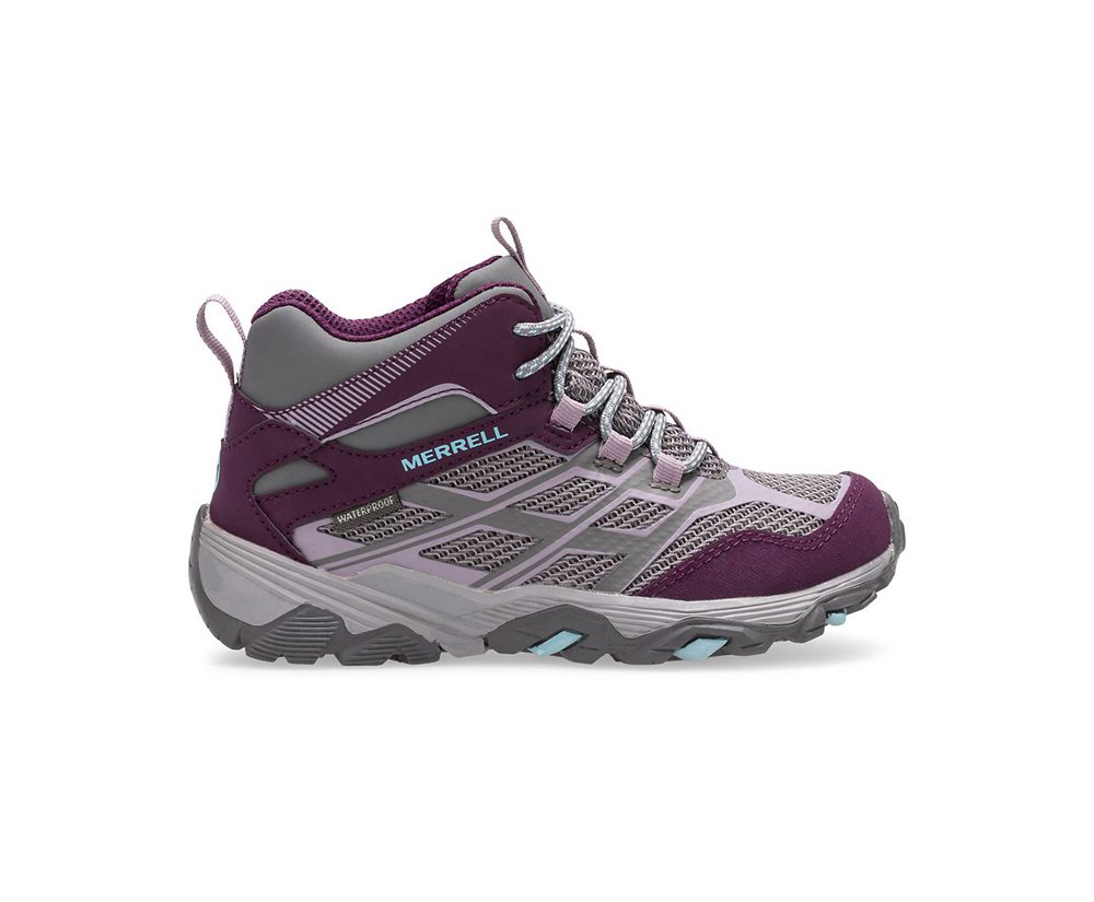 Buty Trekkingowe Merrell Dziecięce Szare - Moab Fst Mid Waterproof - 354091-CJG